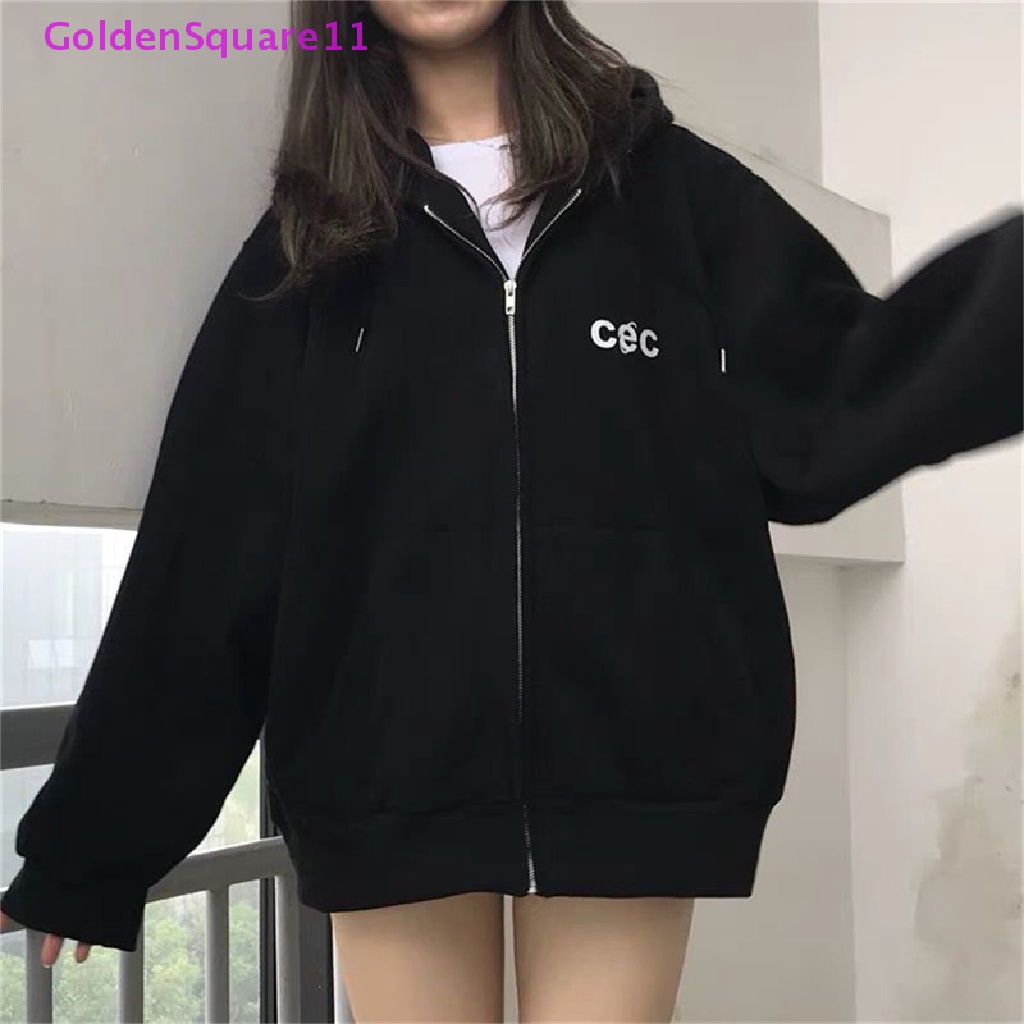 Áo Khoác Có Nón Phối Khóa Kéo In Chữ Y2K Thời Trang Retro Cho Nữ