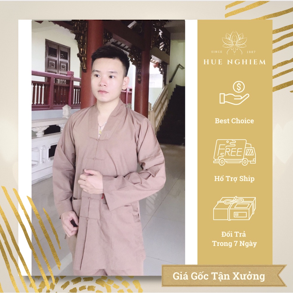 Đồ Lam Đi Chùa Giá Sỉ/La Hán - Màu Socola/Hàng Chuẩn Loại 1