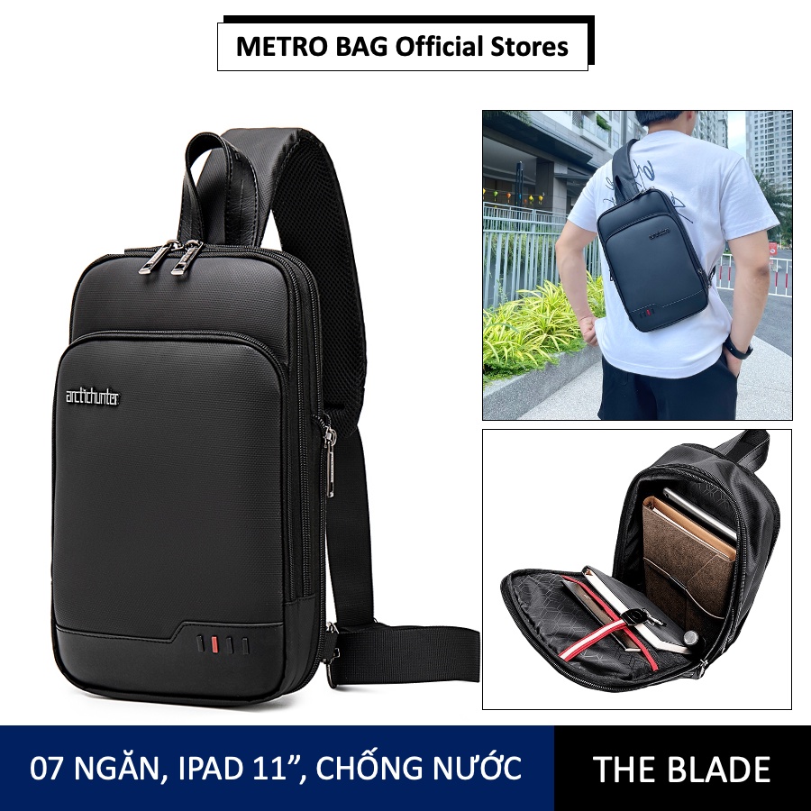 ❤️ 07 NGĂN TO, IPAD 11INCH, CÓ THỂ MỞ RỘNG, TÚI ĐEO CHÉO NAM DẠNG HỘP, NGĂN CHỐNG TRỘM CHỐNG NƯỚC - THE RIDE (Arctic Hun