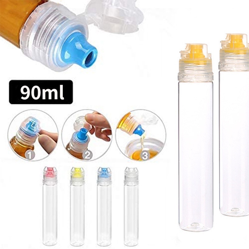 90ML rõ ràng nhựa đùn chai cho mật ong salad nước sốt cà chua nhà bếp gia vị dispenser