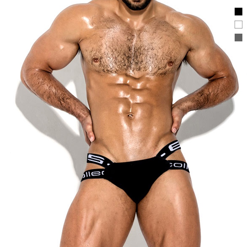0850 Sexy Quần lót nam Cotton Thấp eo Jockstrap G-String Thongs Thoáng khí Nhanh khô Gay Bikini Quần lót