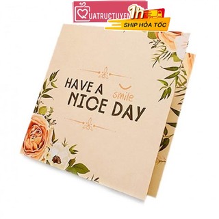 combo 10 Thiệp mừng vuông gấp Have a Nice day