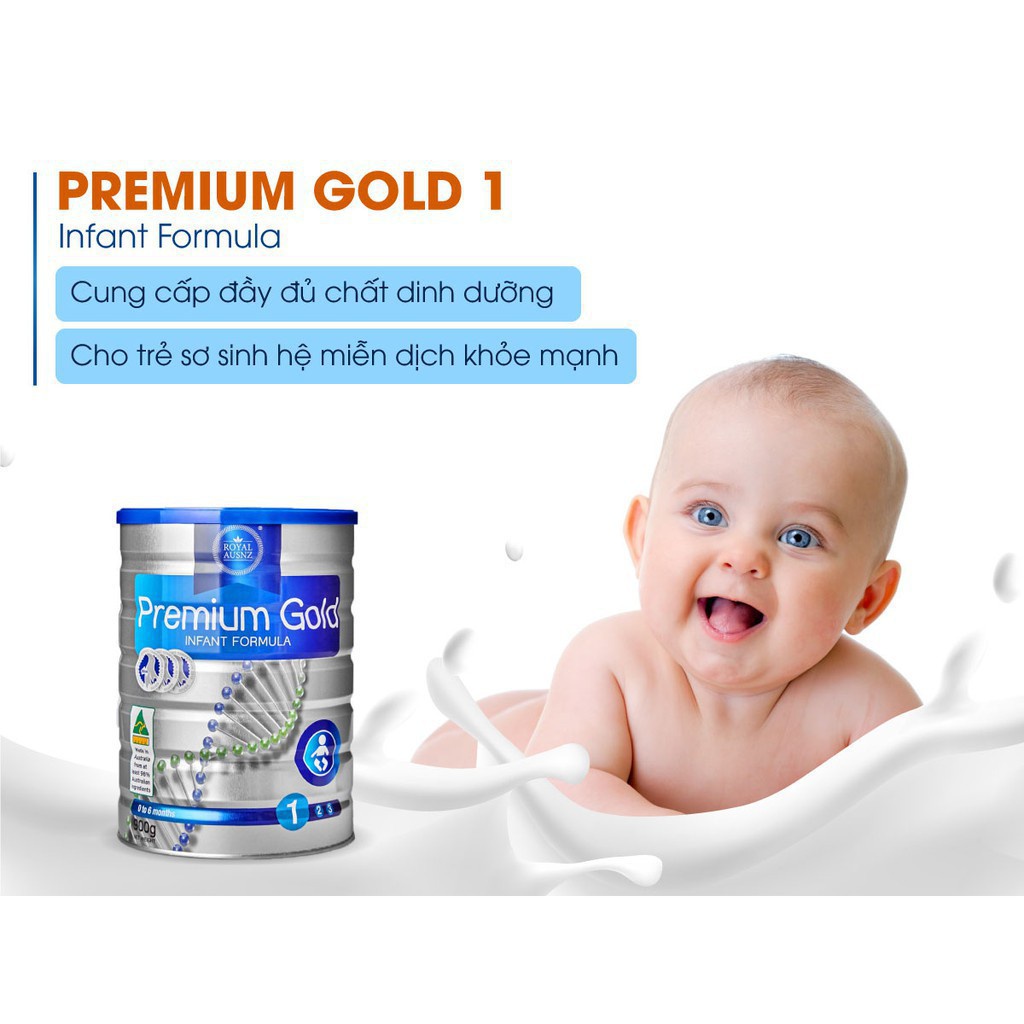 Sữa Bột Hoàng Gia Úc Premium Gold Số 1 Bổ Sung Vitamin, Khoáng Chất Cho Trẻ ROYAL AUSNZ