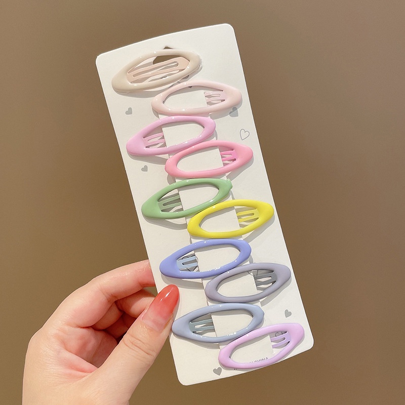 Set 10 Kẹp Tóc Màu Sắc Đa Dạng Phong Cách Hàn Quốc