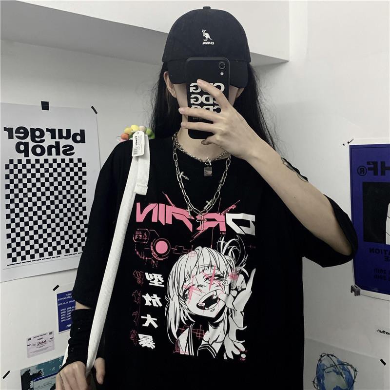 4 Mẫu Áo thun Hoạt Hình Anime Girl Phong Cách Gothic Harajuku Nhật Bản thời trang cá tính anime chibi giá rẻ