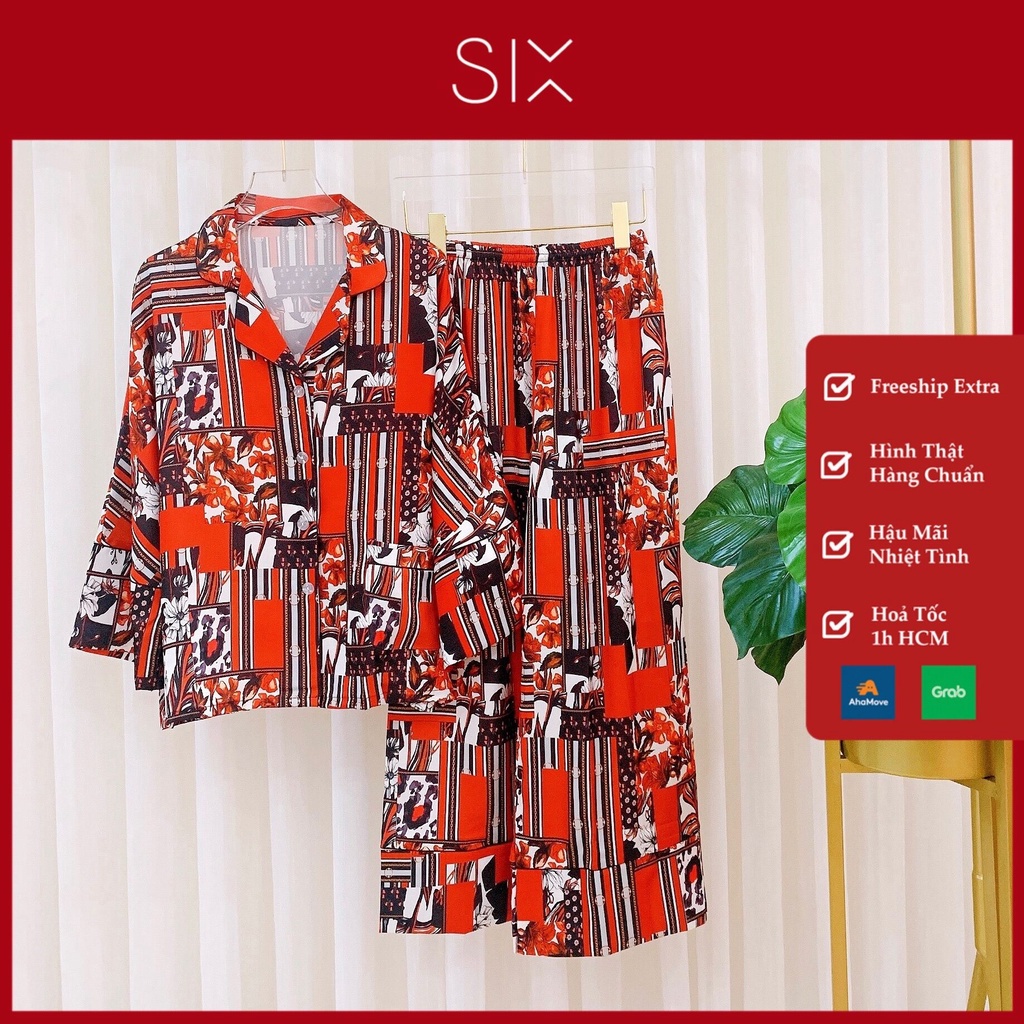 Đồ Bộ Pijama Lụa Cao Cấp Phom Cánh Dơi SIX Homewear