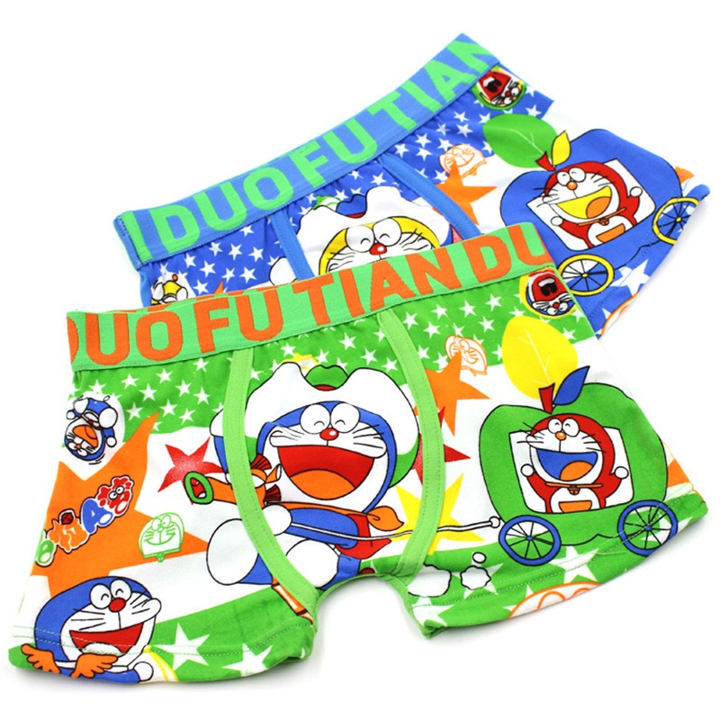 Quần Lót Boxer Lưng Thun In Hình Doraemon Dễ Thương Cho Bé Trai