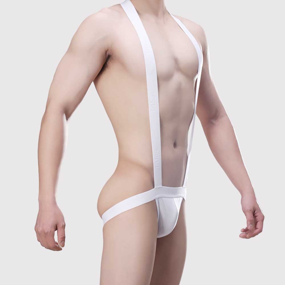 Bodysuit Strappy Thongs Underwear Briefs Men Sheath Hollow Out Leotard