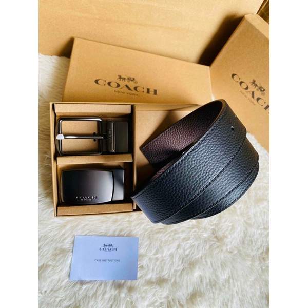 Nịt Coach nam xuất khẩu full box da thật