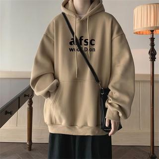 Cộng với size m-8xl người đàn ông hàn quốc đơn giản vui nhộn chữ in hoodie oversize rộng dài tay áo len có mũ trùm đầu cho học sinh mùa thu quần áo tình nhân áo khoác ngoài unisex giảm giá off-season