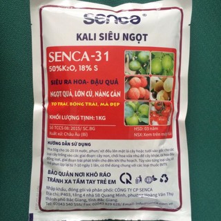 Phân bón Senca 31 ( Kali siêu ngọt, nhập khẩu Bỉ, gói 1kg)