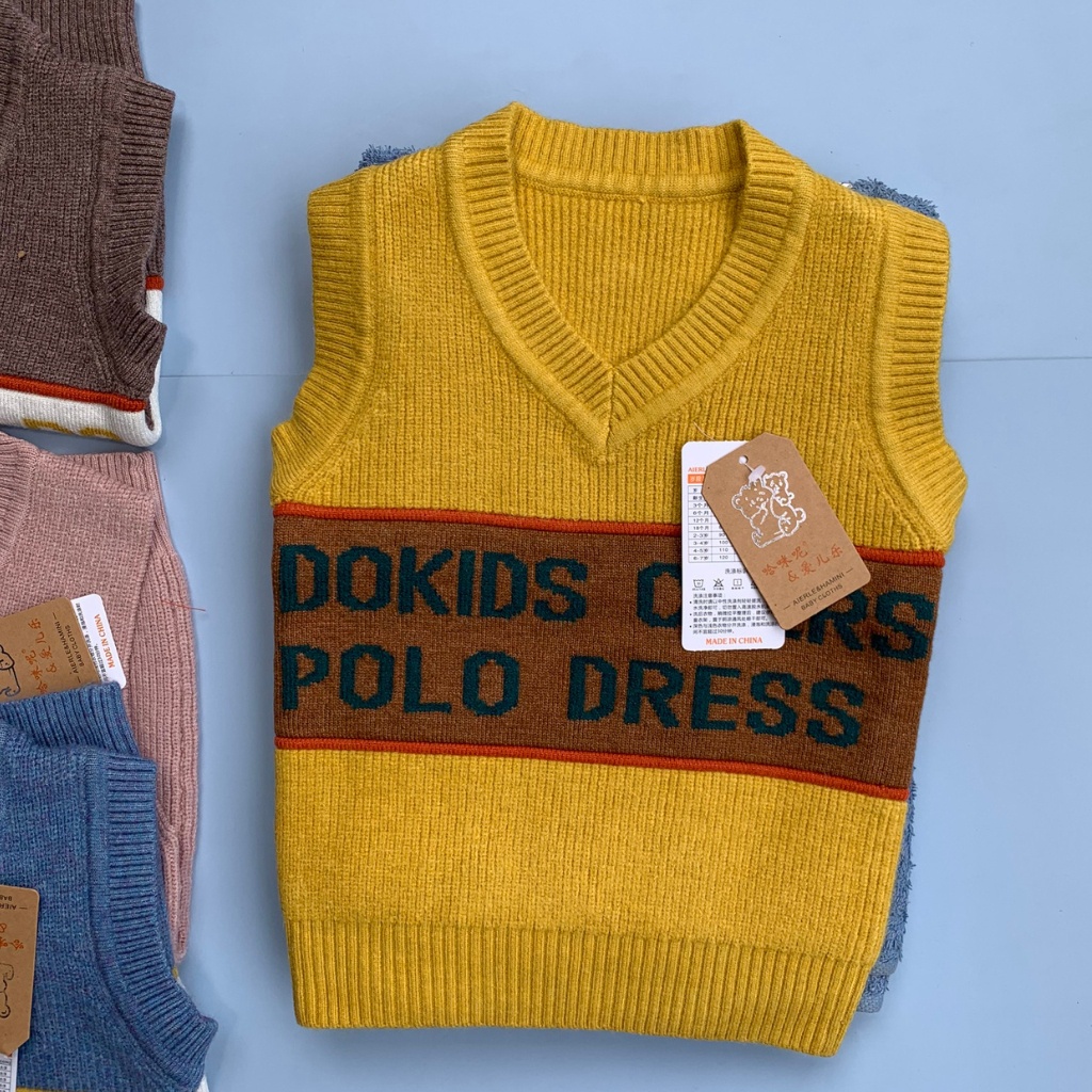 Áo gile len cho bé 8 - 19kg, Gile cotton len tăm cho bé trai, bé gái.