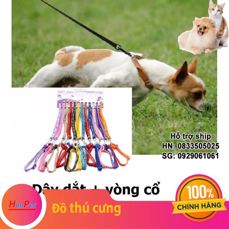 Dây dắt chó mèo dưới 5kg + kèm vòng cổ nhỏ xinh (hanpet 344)