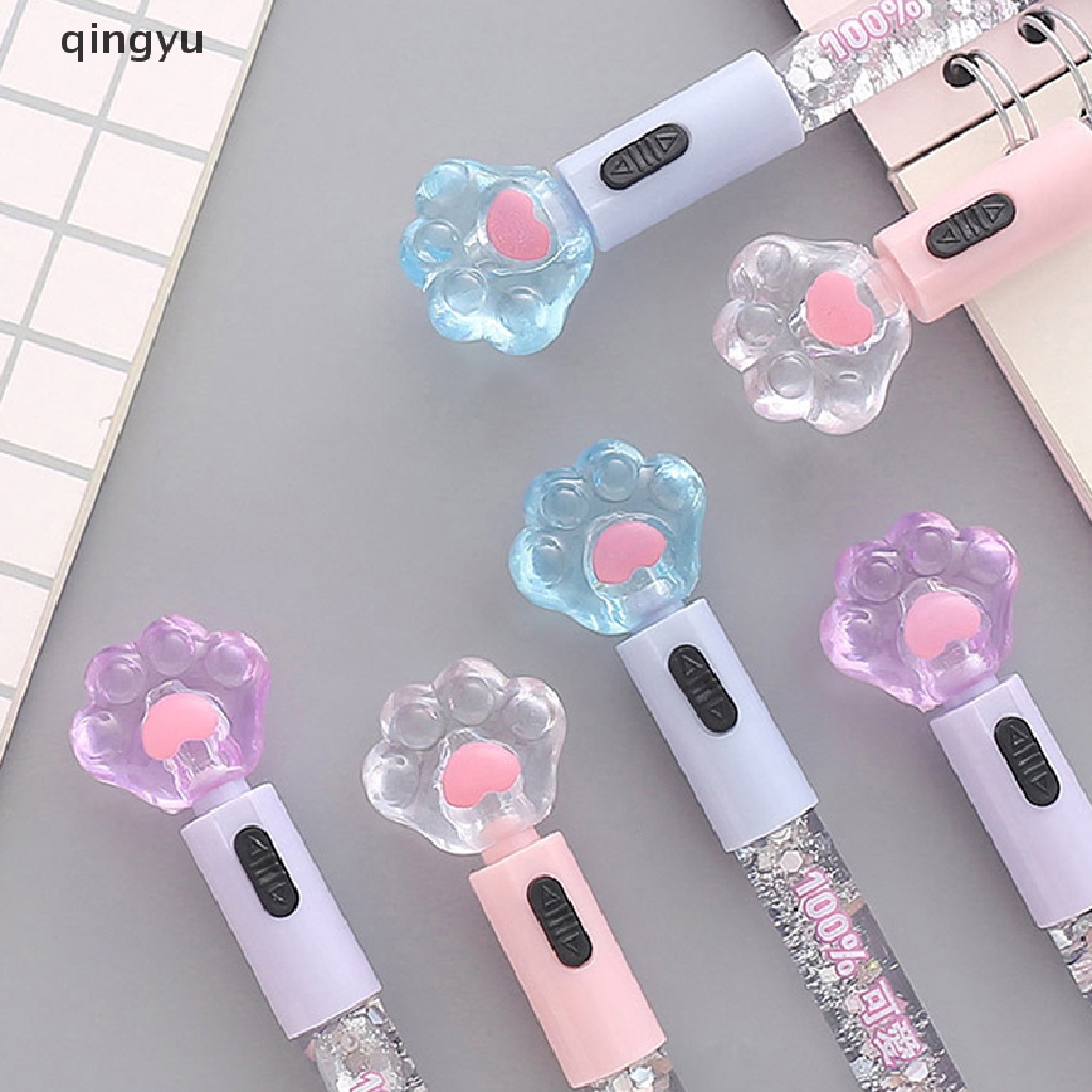 Bút Mực Gel Hình Chân Mèo Có Đèn Led Dễ Thương