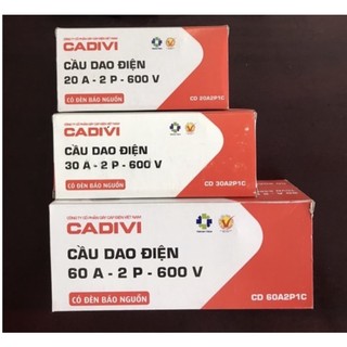 Cầu dao điện 20a, 30a, 60a-2 pha-600v cadivi.