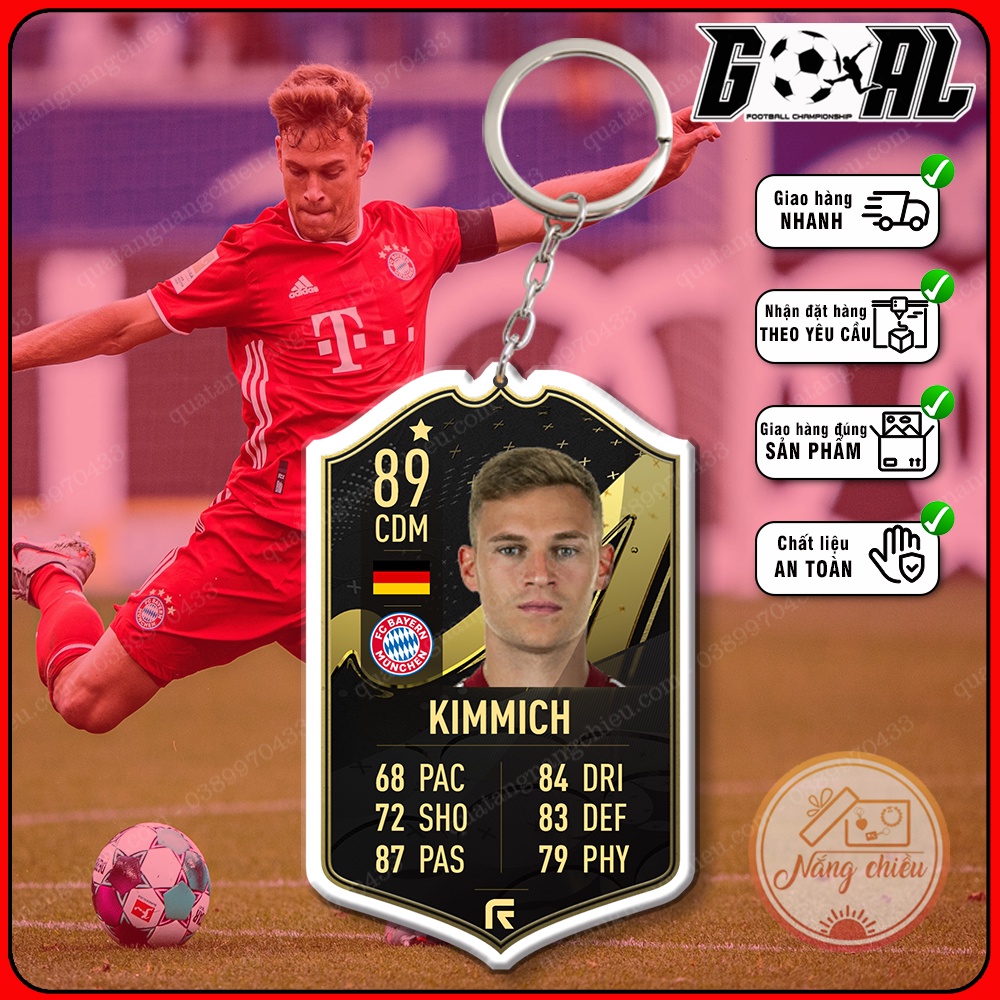 Móc khóa cầu thủ Kimmich-thẻ bóng đá CLB Bayern München mới nhất 2023-phụ kiện treo balo túi xách cao cấp [6249-6265]