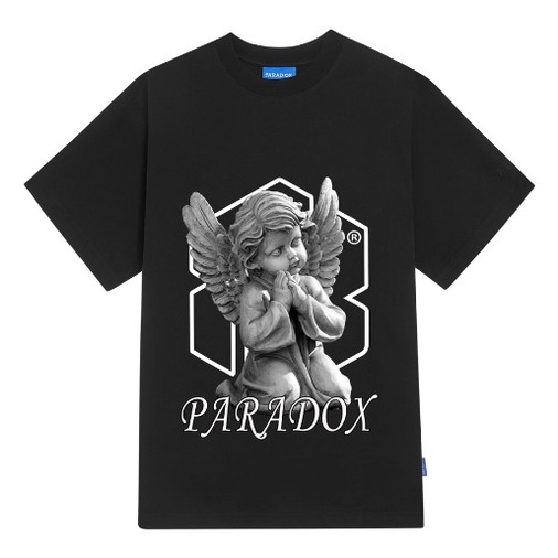 Áo thun form rộng Paradox tay lỡ - Unisex - In hình - TRAP LOVE TEE - Màu đen trắng