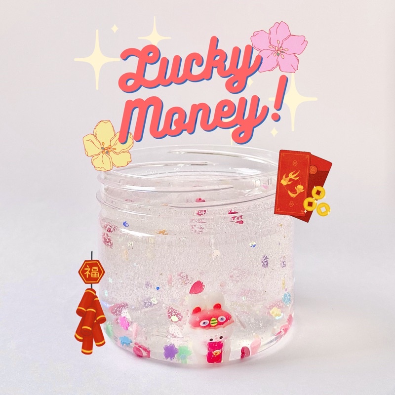 LUCKY MONEY (Clear Slime)// Slime lì xì Tết, Slime keo trong// Đồ chơi chất nhờn ma quái, quà tặng trẻ em