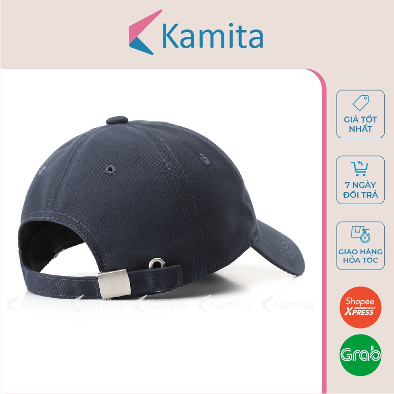 Mũ Lưỡi Trai, Nón Lưỡi Trai KAMITA Thêu Chữ N Nam Nữ Hàn Quốc, Nón Kết Trắng Đen Be Đẹp Vải Kaki Cao Cấp Chính Hãng KM12