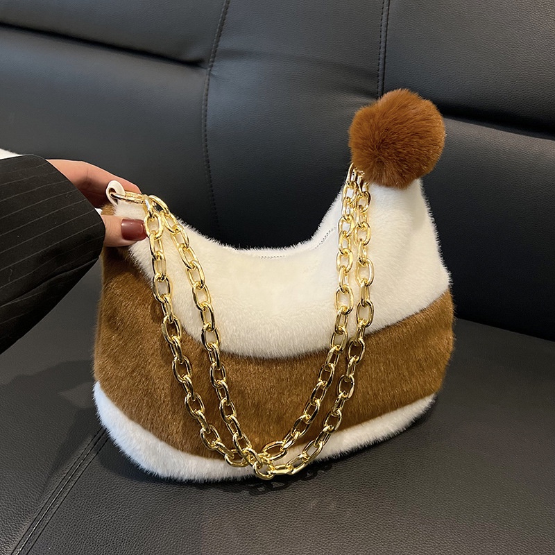 Túi Xách JASMIN NOIR Đeo Vai Chéo Hình Bán Nguyệt Phối Dây Xích Cá Tính Cho Nữ