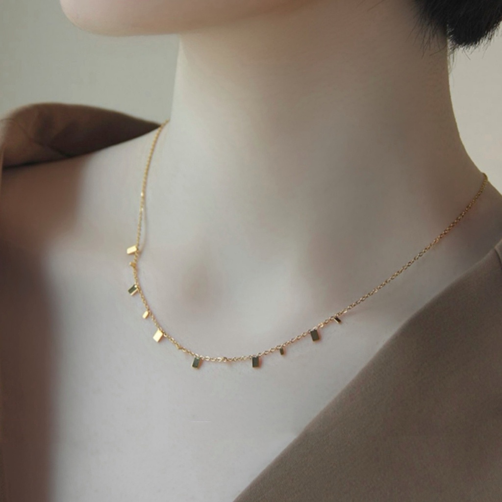 Choker Thép Titan Lên Màu Nhanh | Dây Chuyền Thép Không Gỉ Mặt Tròn / Vuông / Giọt Nước Thời Trang
