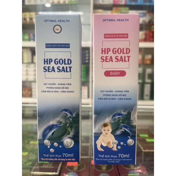 Dung dịch vệ sinh mũi tai HP Gold Sea Salt - 70ml - sát khuẩn, phòng ngừa sổ mũi