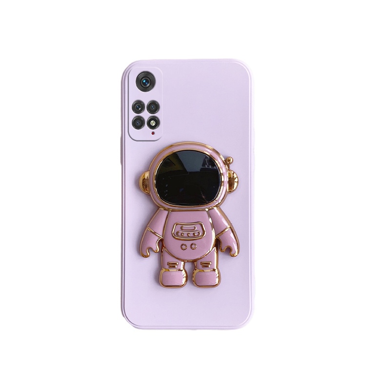 Ốp Điện Thoại Silicon Dẻo Vuông Hình Phi Hành Gia Có Giá Đỡ Cho Xiaomi Redmi Note 11T 11S 10 5G Note 9 9S 9Pro 8 8Pro