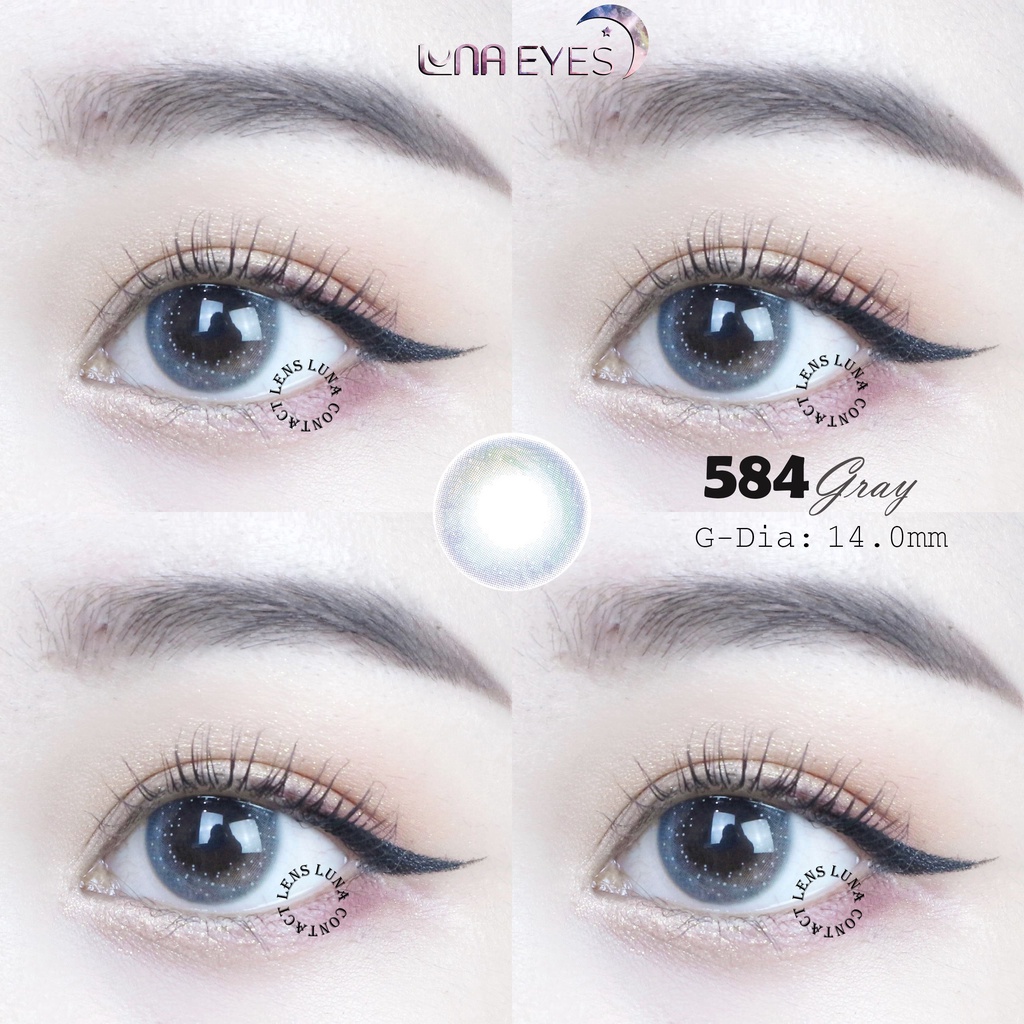 [1 year] Kính áp tròng LUNA EYES 584 GRAY - Lens size nhỏ