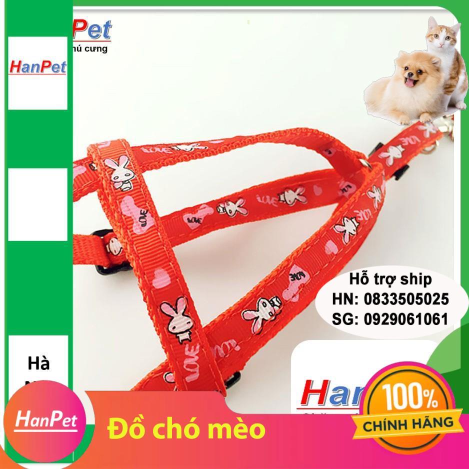 Dây dắt chó + dây yếm đai yên ngựa cho chó 8-14kg (hanpet 347)