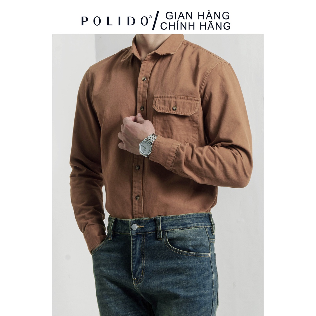 Áo Sơ Mi CF Polido Nam Chất Liệu Khaki 3 Màu Thời Trang Nam Dễ Mặc Dễ Phối Kiểu Dáng Basic Công Sở