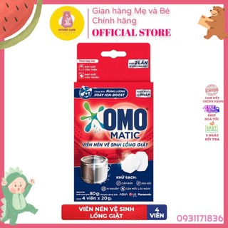[Hoả Tốc] Viên Tẩy OMO Matic Nén Vệ Sinh Lồng Máy Giặt 80g 80 g Hộp 4 viên x 20g Khử Sạch Cặn Bẩn