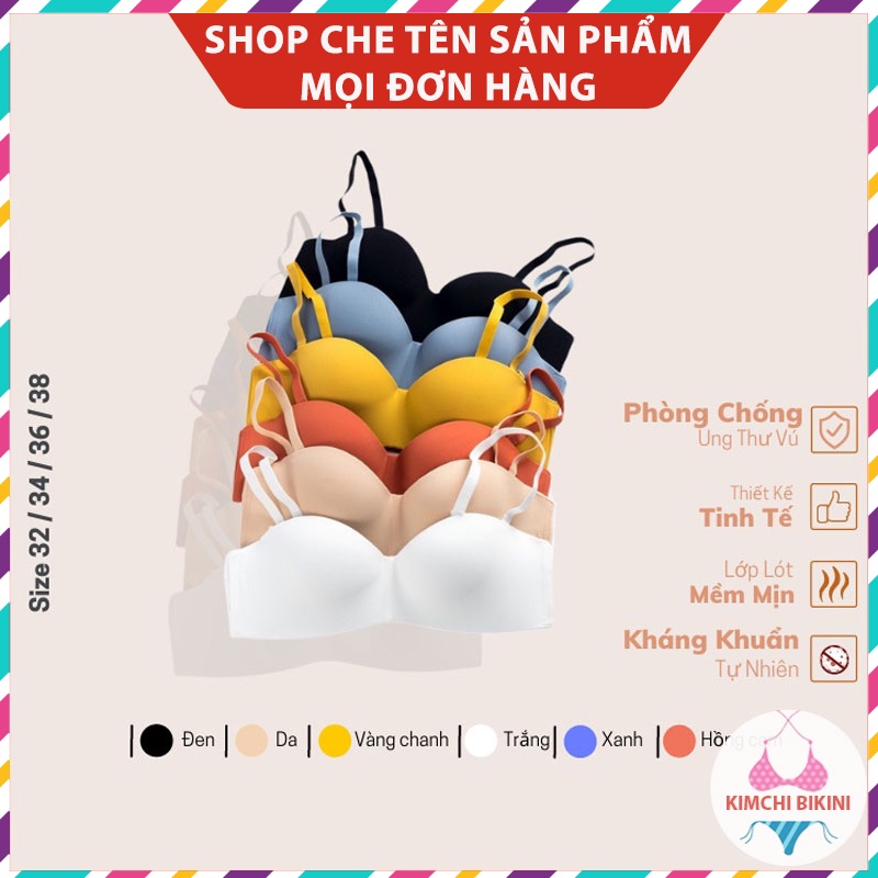 Áo lót nữ đúc su cúp quả ngang không gọng nâng ngực tạo khe KIMCHIBIKI bra đệm dày cho ngực nhỏ sexy AL025