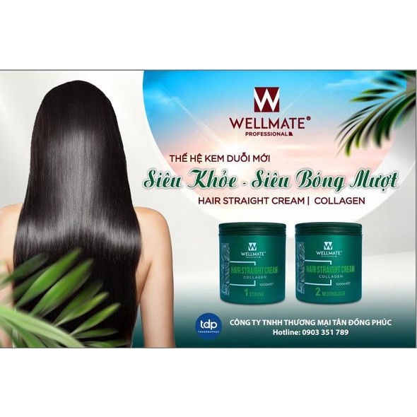 kem duỗi wellmate 1 cặp 1000ml x2 sản phẫm chính hãng wellmat