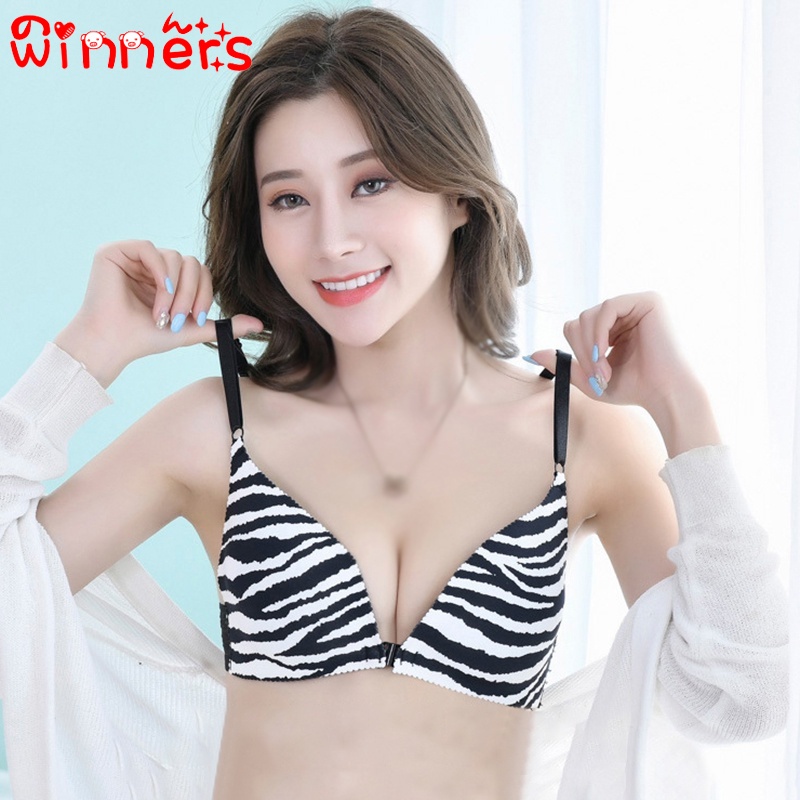 Áo lót vải cotton Tam Giác Cúp Ngực Tam Giác In Họa Tiết Ngựa Vằn Thắt Nơ Lưng Gợi Cảm Cho Nữ