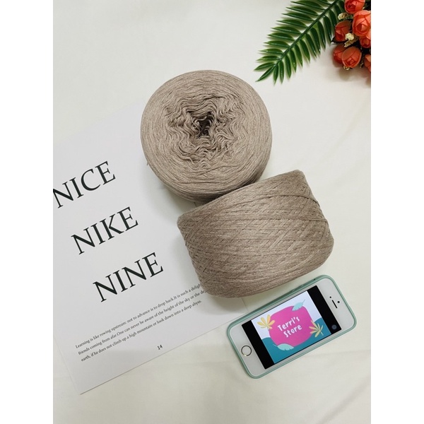 Yarn - Sợi 100% Cotton_Hàng Ý - Sợi chập  - Mền bóng nhẹ - Móc áo váy áo dài - Sợi mùa hè