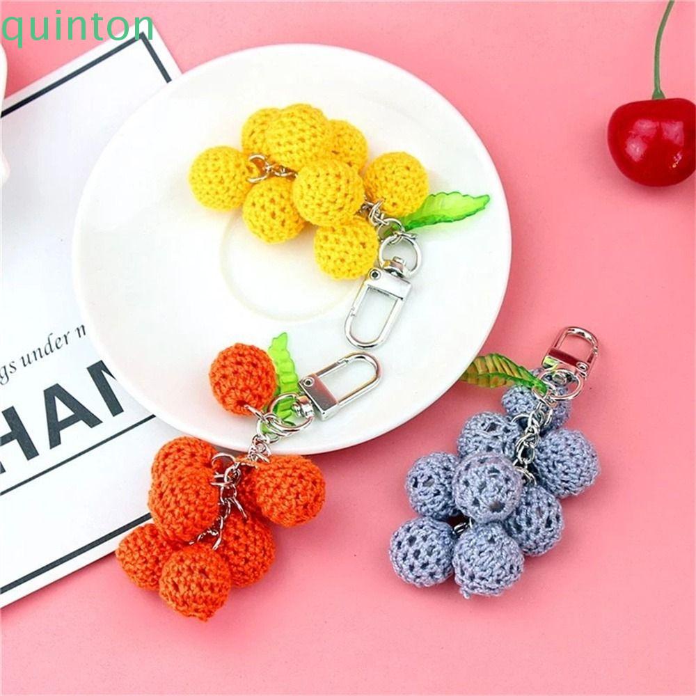 Giá Đỡ Chìa Khóa Dệt Kim Hình Chùm Nho Trang Trí Túi Xách / Trái Cây