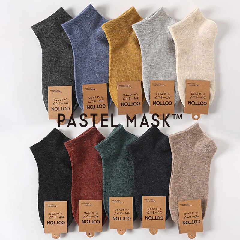 Tất trơn nam nữ cổ ngắn cao cấp Unisex Pastel chất liệu Cotton chống hôi chân