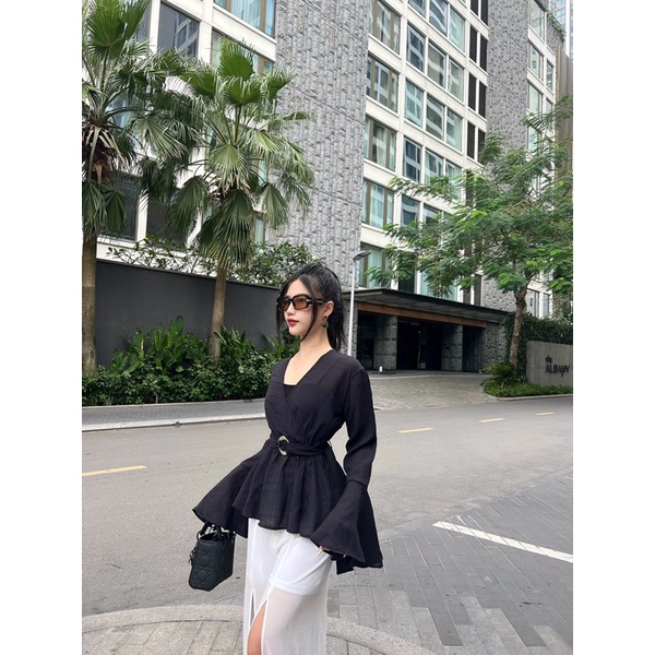 Áo kiểu peplum tay loe to nịt eo thật lịch sang trọng Yn