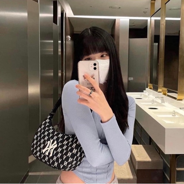 -tqxk- -CHUẨN HÃNG- TÚI ĐEO VAI KẸP NÁCH MLB MONOGRAM HOBO FULL TAG tqxk TQXK