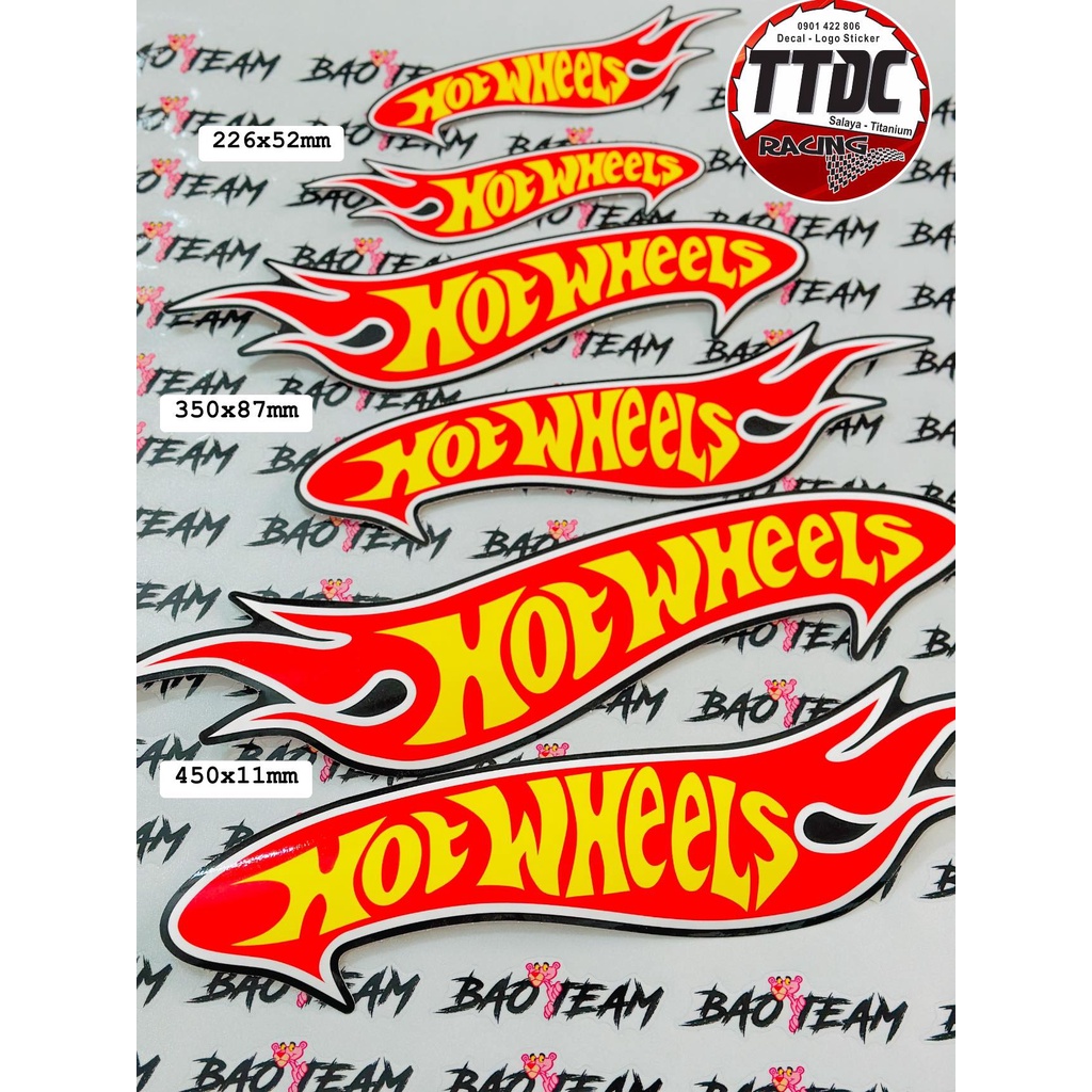 [ Giá 1 Cặp ]Tem Hot Wheels nhiều kích thước dán mọi vị trí ✌