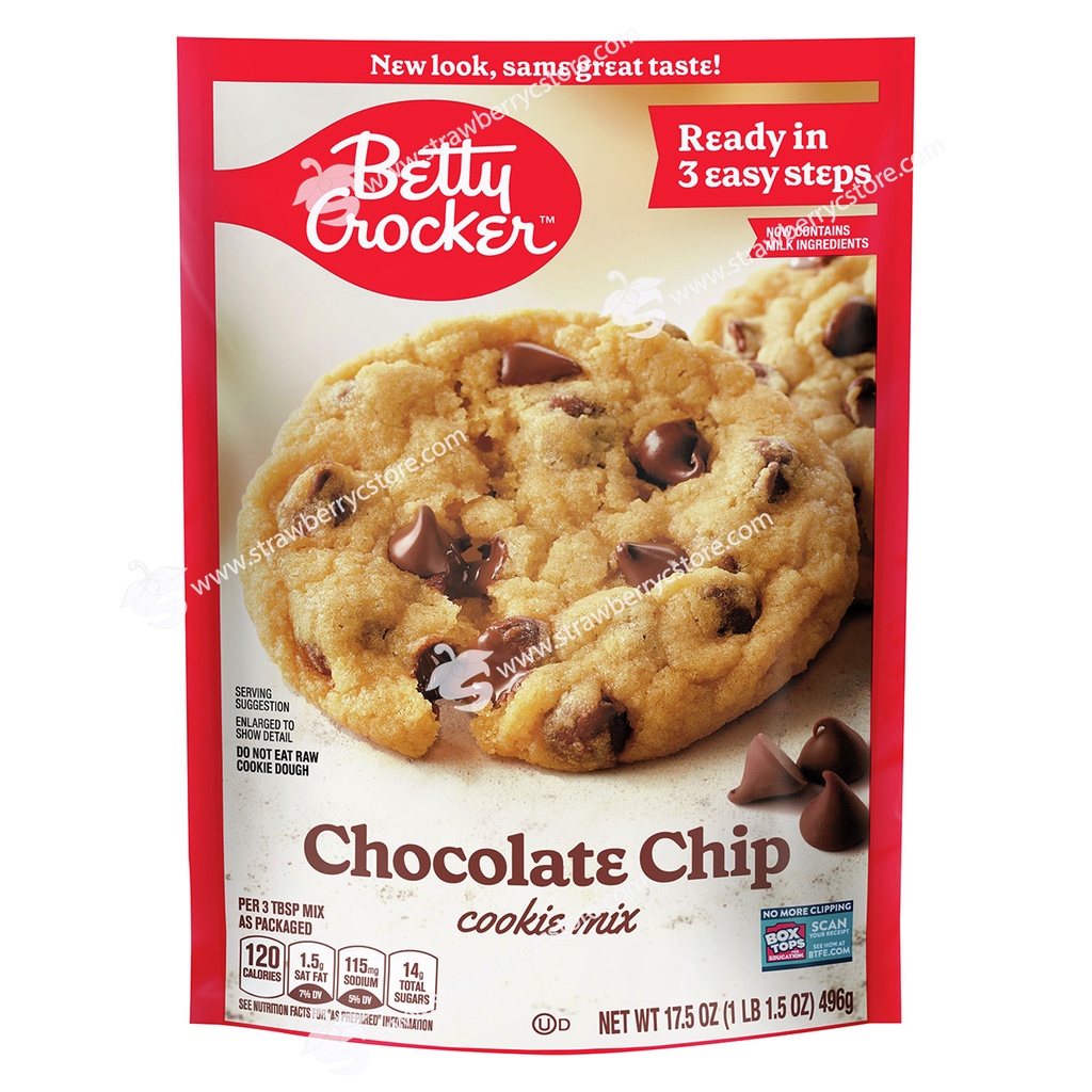 Bột Làm Bánh Cookie Pha Sẵn Betty Crocker Chocolate Chip Cookie Mix, Gói 496g (17.5 Oz.)