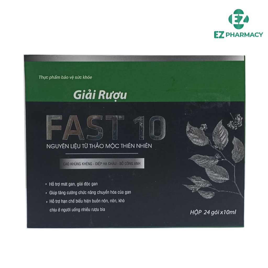 Giải rượu FAST 10 - Nước uống thảo mộc giúp giải rượu, mát gan, giảm các biểu hiện khó chịu - EZ Pharmacy