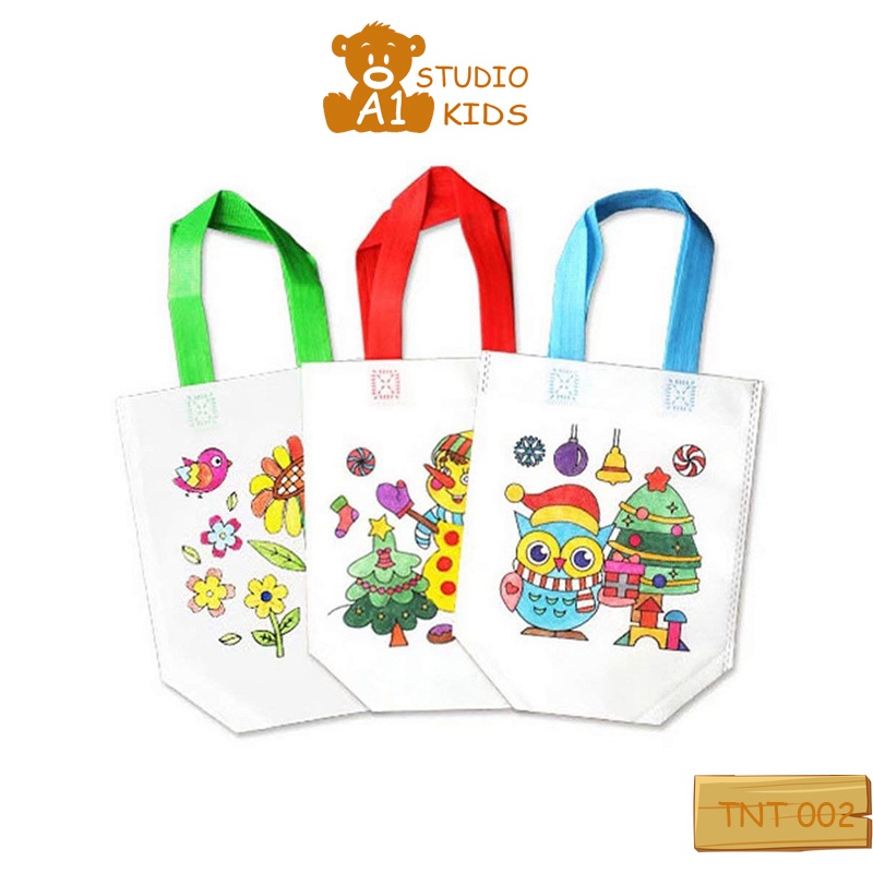Túi vải tô màu 2 mặt giúp bé học tập sáng tạo A1studiokids