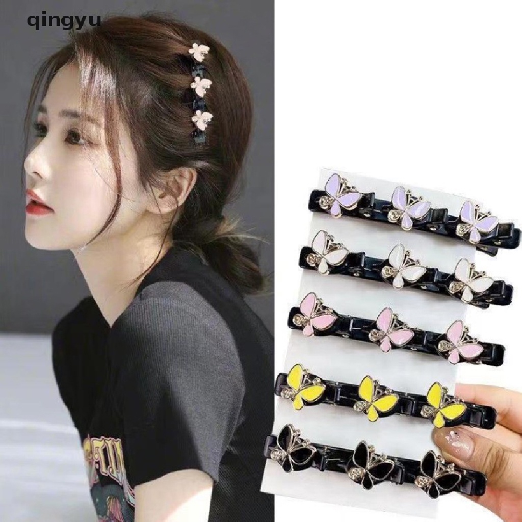 Qingyu Kẹp Tóc Thắt Bím Đính Đá Lấp Lánh Thời Trang Dành Cho Nữ