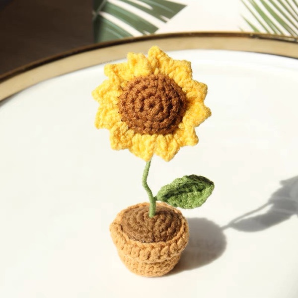 CHẬU HOA HƯỚNG DƯƠNG MINI LEN HANDMADE