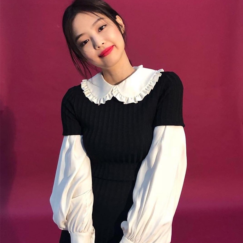 VÁY THIẾT KẾ CỔ BÈO TAY BỒNG JENNIE BLACKPINK