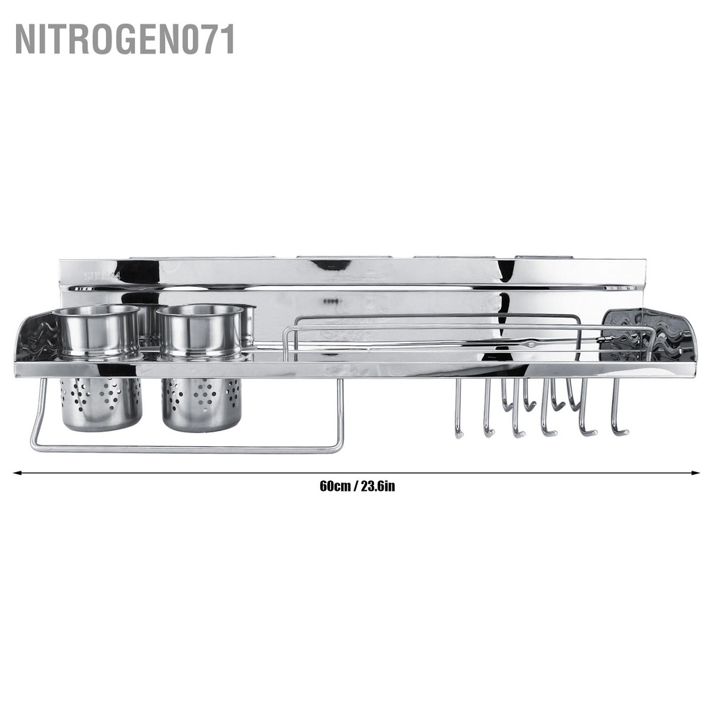 Nitrogen071 Dụng Cụ Phơi Bếp Treo Tường Thép Không Gỉ Chống Nước Đũa Dao Gia Vị Giá Để Bát Đĩa