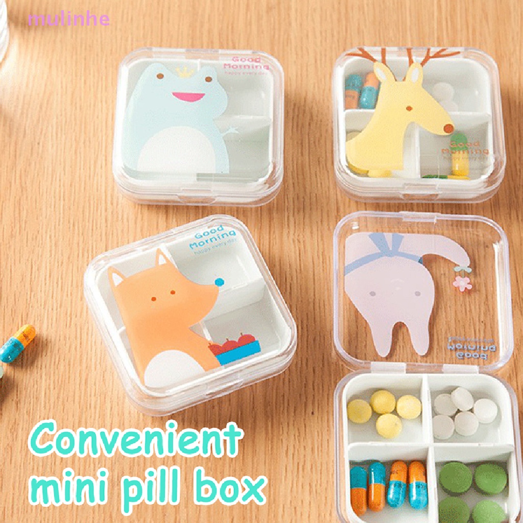 Hộp Đựng Thuốc Mini Họa Tiết Hoạt Hình Dễ Thương Tiện Dụng Mang Theo Du Lịch