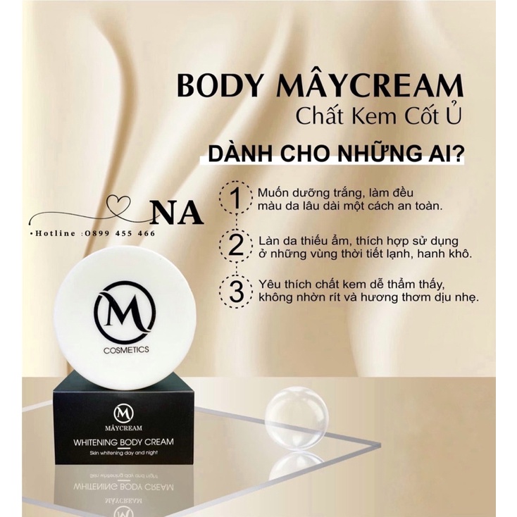 CHẤT KEM BODY MâyCREAM ( KEM CỐT ĐẺO ) MÂY COSMETIC