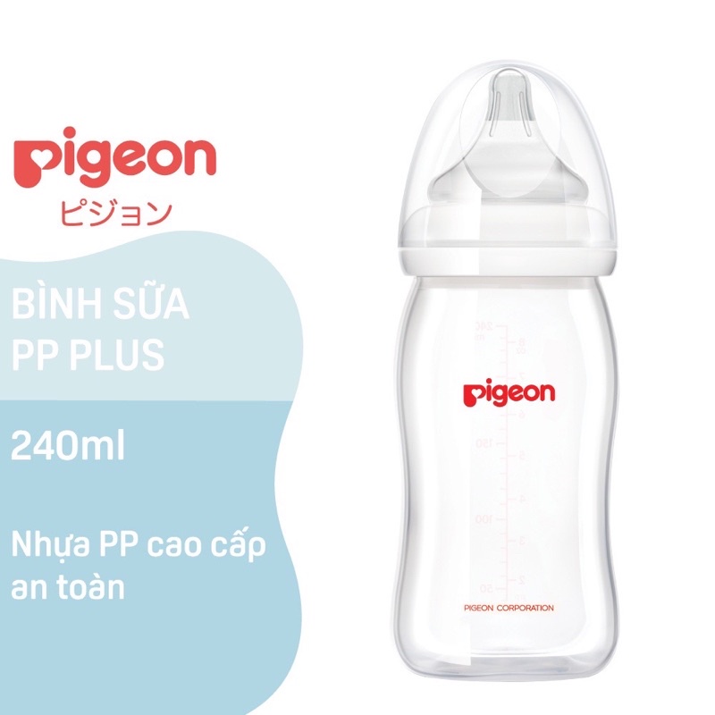 Bình Sữa PP Plus Pigeon 160ml/ 240ml/kèm quà tặng